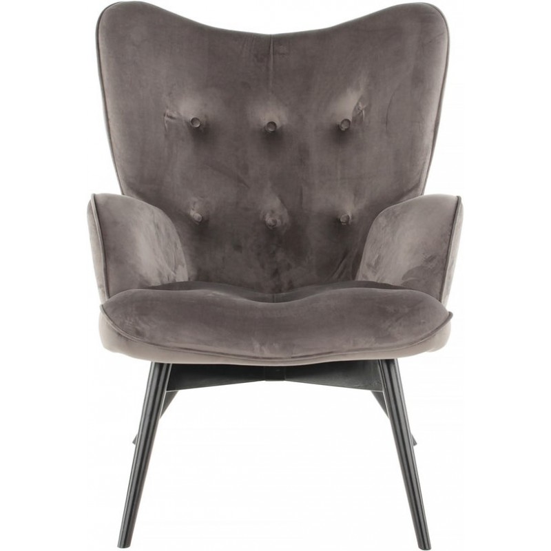 Armchair Black Vicky Velvet Grey